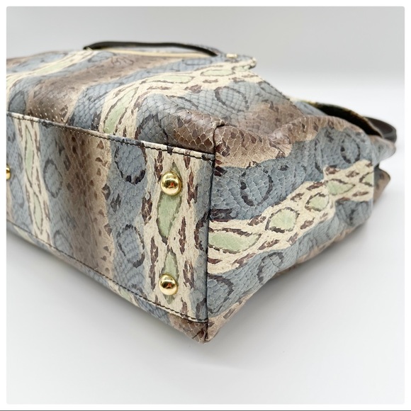 LONGCHAMP Multicolored Python Embossed Leather Gatsby Tote - Picture 5 of 8